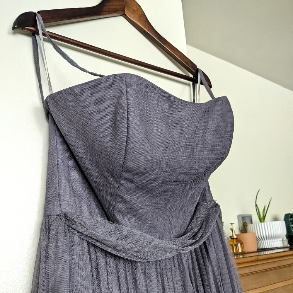 Wtoo Curve Tulle Gown Bridesmaid Spaghetti Strap Strapless Convertible Prom Gown